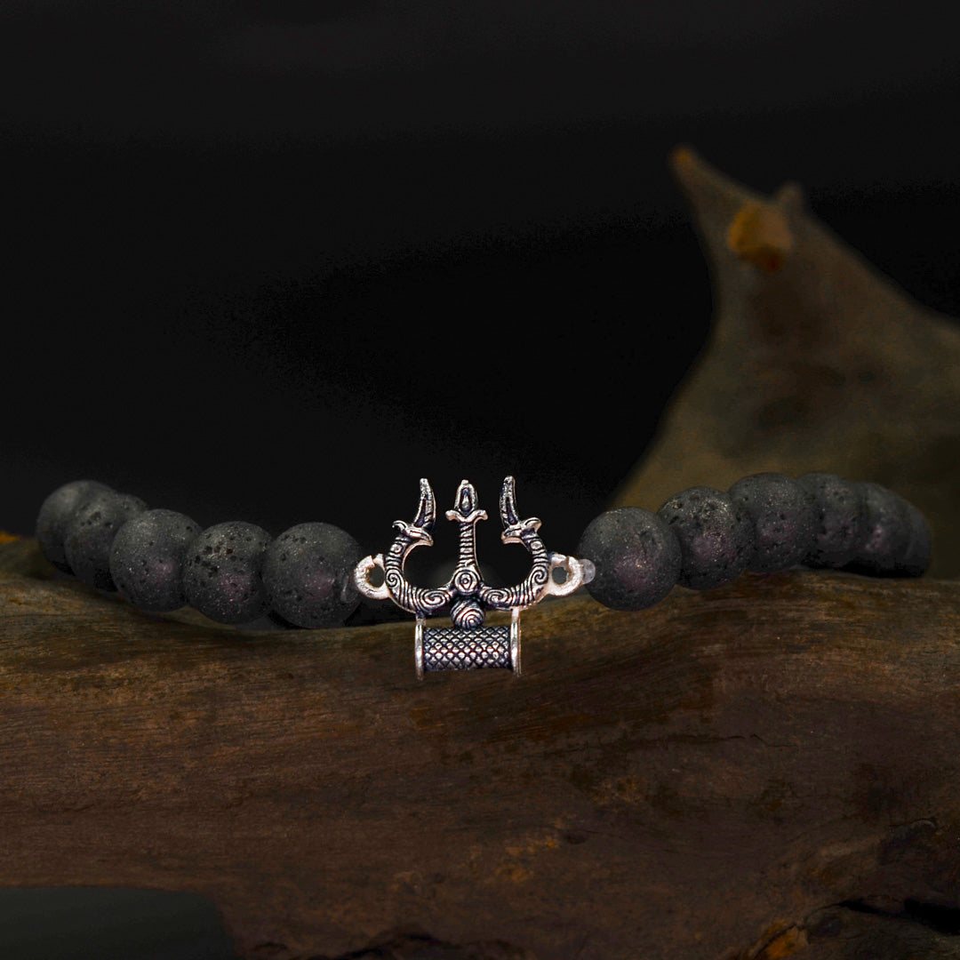 Trikon – Trishul Lava Bead Bracelet