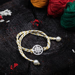 Load image into Gallery viewer, &quot;DIVINE BLOOMS&quot; Silver Rakhi for Brother
