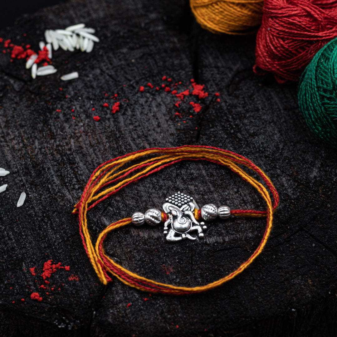 "Blessings of Ganesh" Silver Rakhi
