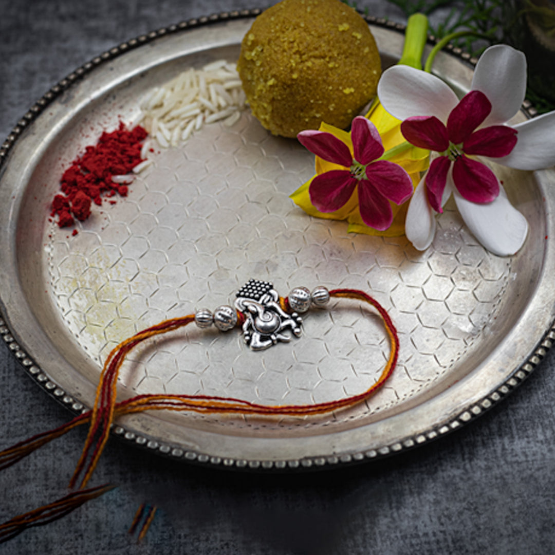 "Blessings of Ganesh" Silver Rakhi