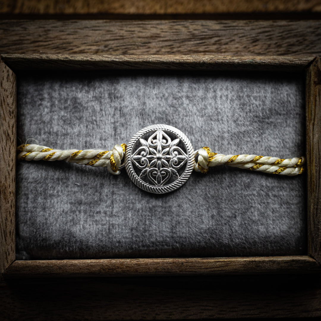 "DIVINE BLOOMS" Silver Rakhi for Brother