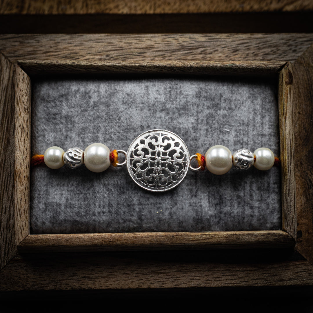 "Floral harmony" Silver Rakhi for Brothers