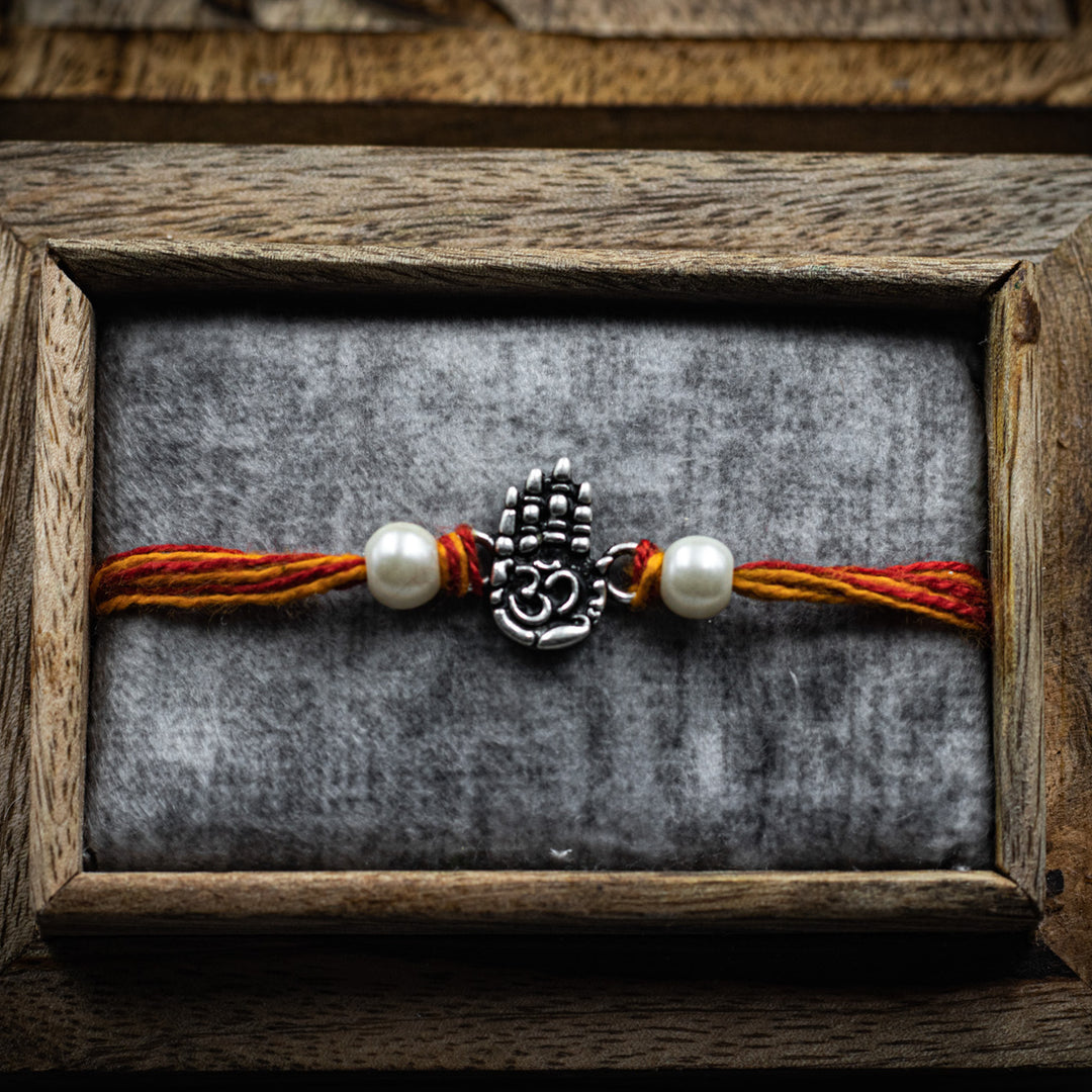 "Sacred Hand" Silver Rakhi for Brother