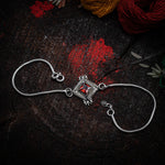Load image into Gallery viewer, &quot;FLORAL DIAMOND&quot; Silver Rakhi
