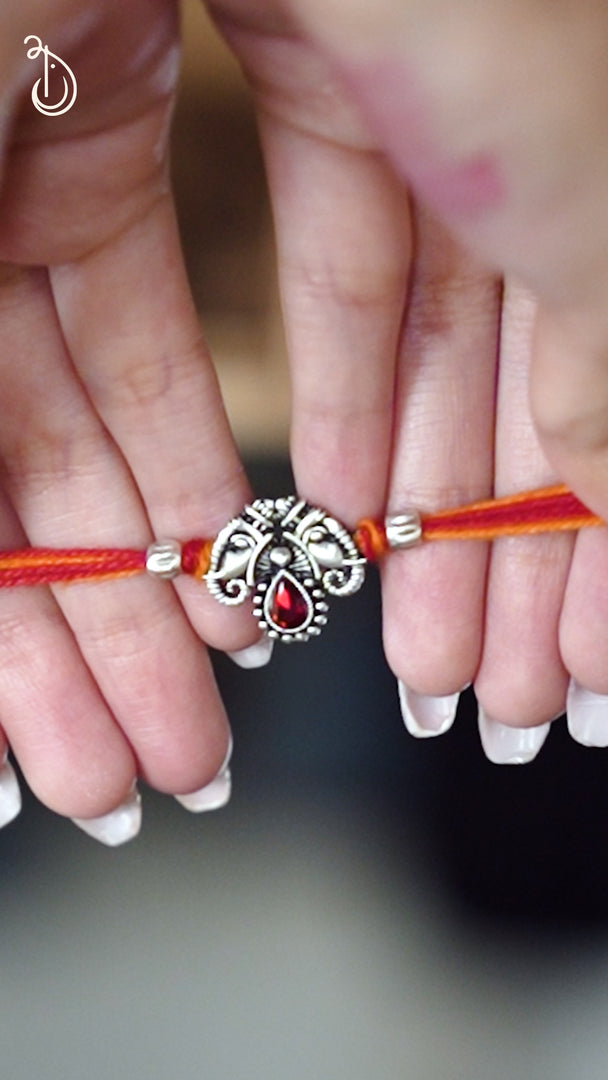 GanpatiGrace – 925 Silver Ganesha Rakhi
