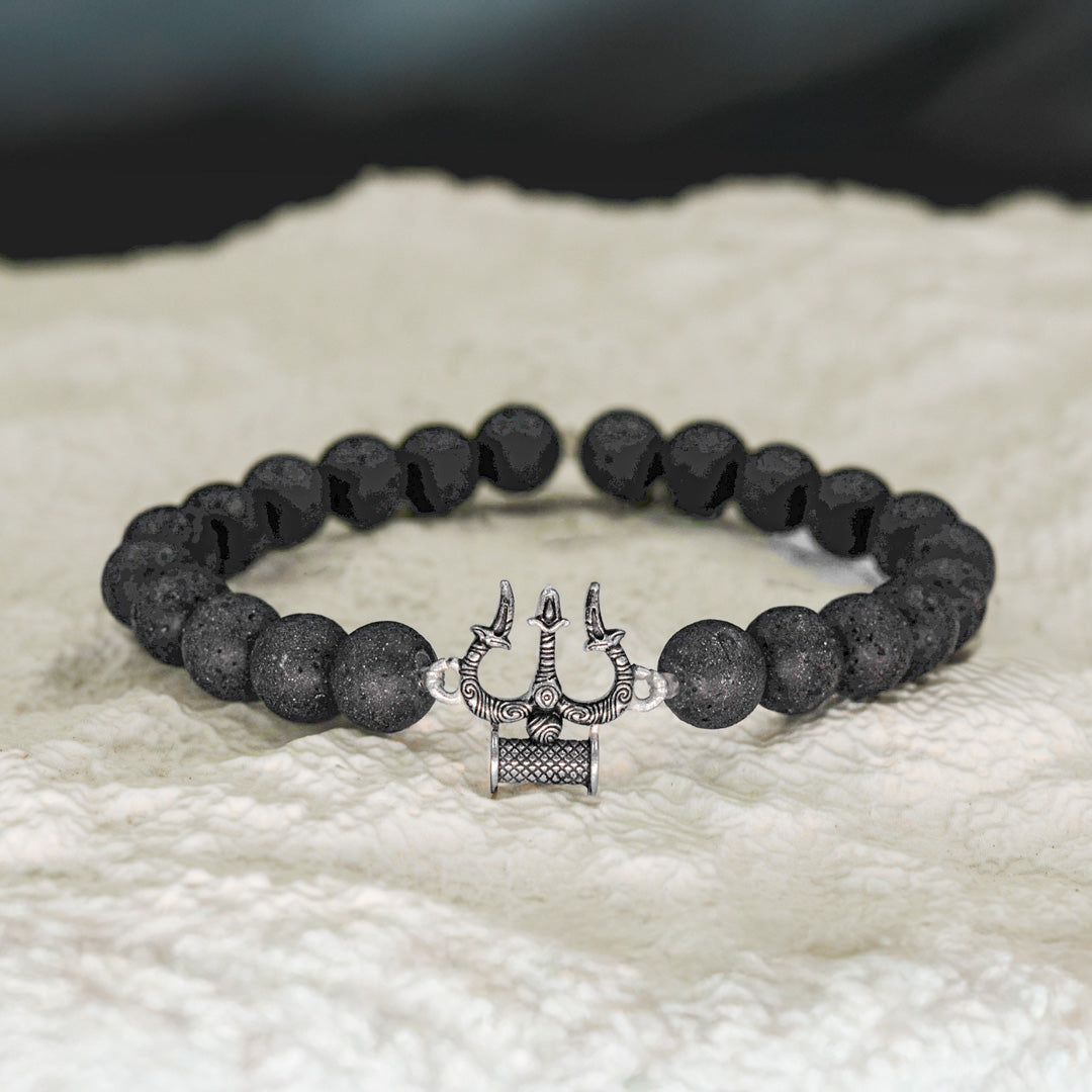 Trikon – Trishul Lava Bead Bracelet