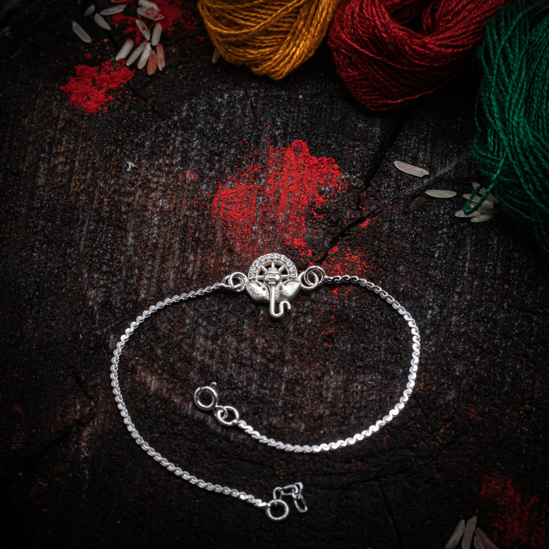 "DIVINE GAZE" Pure Silver Rakhi